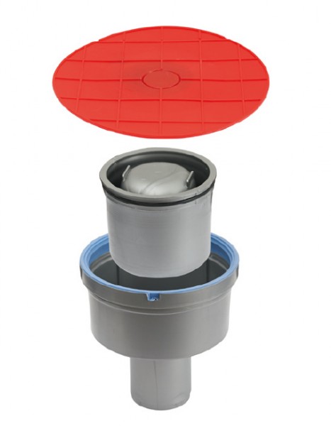 Bodenablaufkörper senkrecht inkl. Siphon und Schutzdeckel