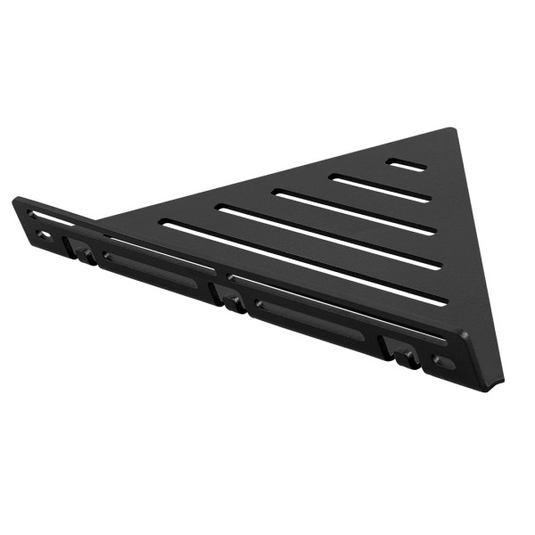 TI-SHELF dreieckige Edelstahablage mit Reling schwarz LINE