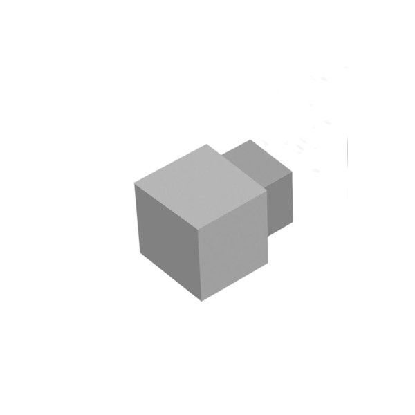 Square corners for aluminum profiles concrete gray 9 mm