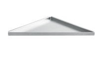 Dreieckige Edelstahlablage zum Nachrüsten gleichschenklig Dreieckige Edelstahlablage zum Nachrüsten gleichschenklig