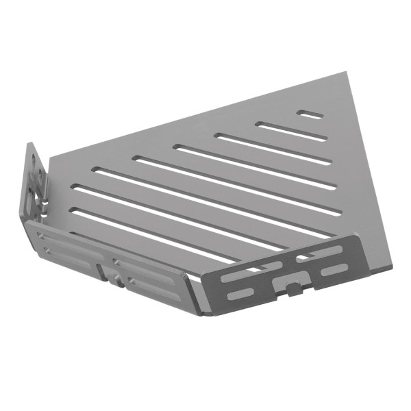 TI-SHELF Fünfeckige Eckablage mit Reling betongrau LINE
