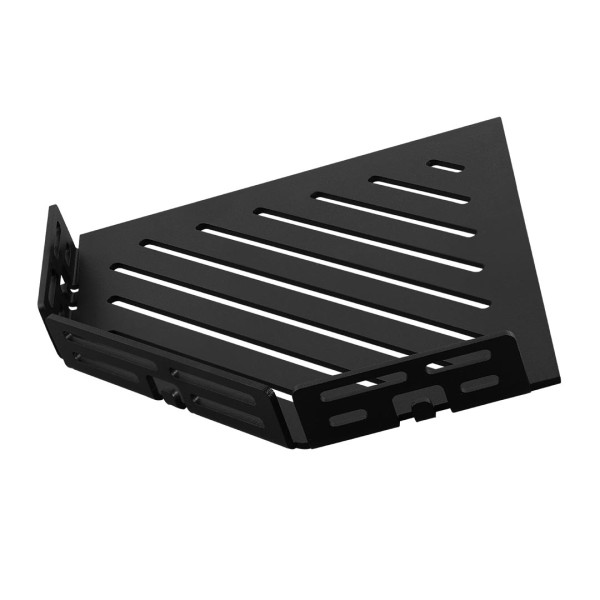 TI-SHELF Fünfeckige Eckablage mit Reling schwarz LINE