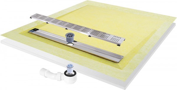 Duschboard komplett-Set mit 4-seitigem Gefälle