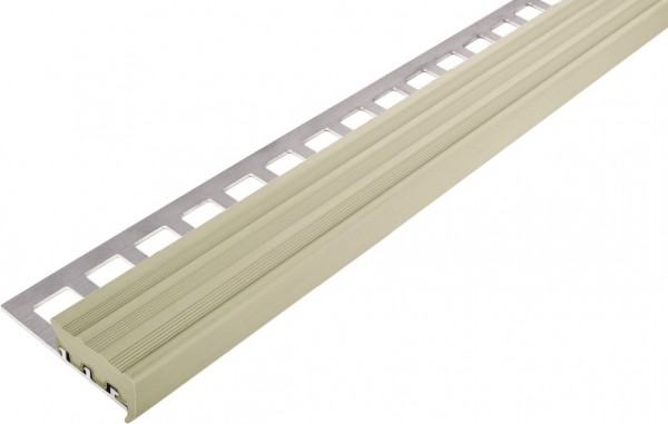 Treppenprofile mit Gummieinlage ALUMINIUM NATUR BEIGE