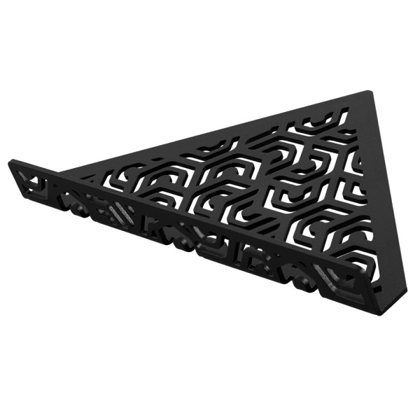 TI-SHELF dreieckige Edelstahablage mit Reling schwarz PENTA