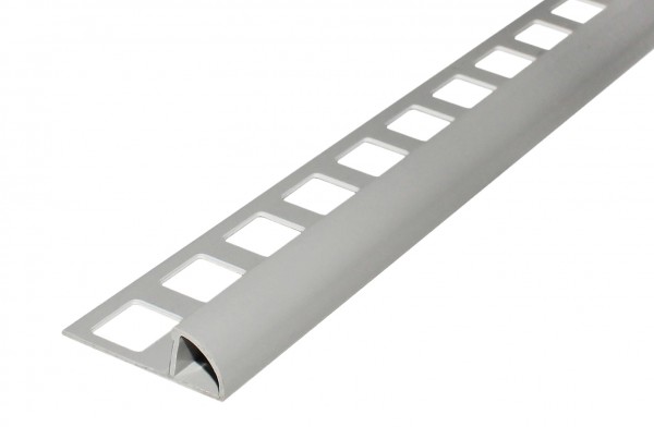 Viertelkreisprofil silbergrau PVC geschlossen